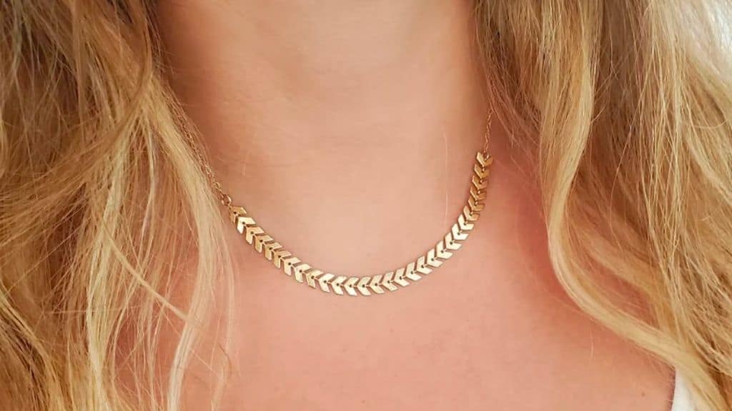14k Gold Filled Chevron Fishtail Necklace