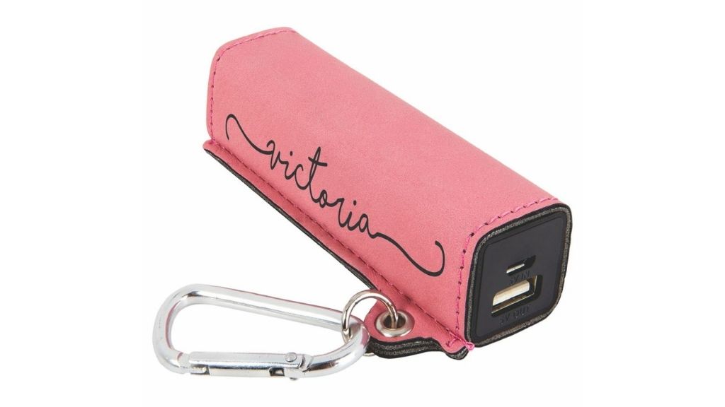 Personalized Portable Power Bank with Carabiner