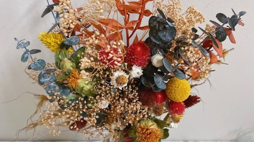 Fall Dried Flower Arrangement