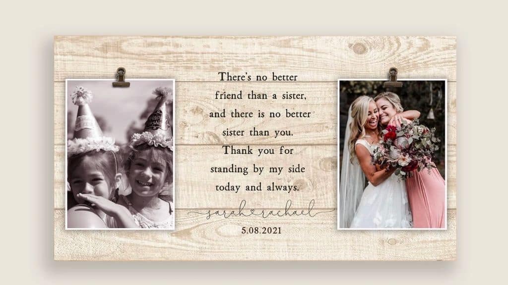 Handcrafted Personalized Bridesmaid Photo Frame