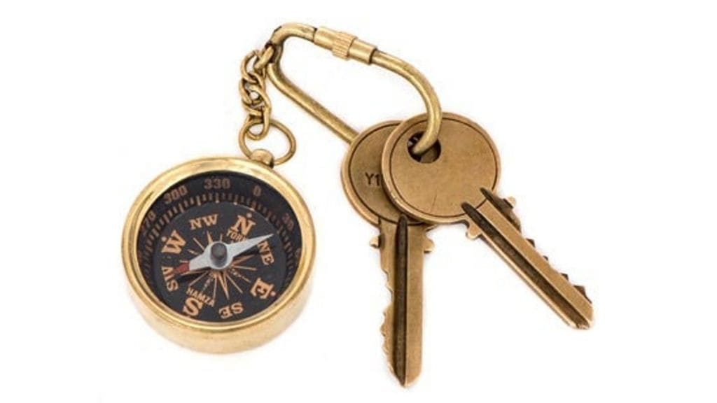 Compact Compass Keychain