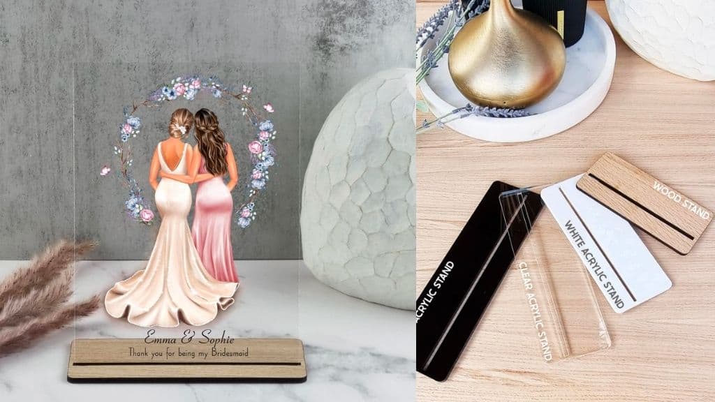 Personalized Bride and Bridesmaid Acrylic Plaque