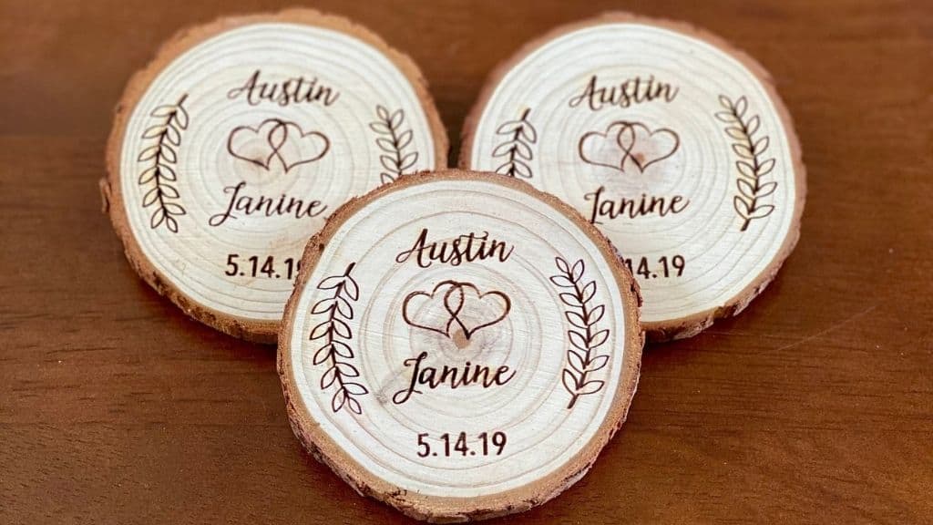 Custom Wood Slice Magnet Wedding Favor