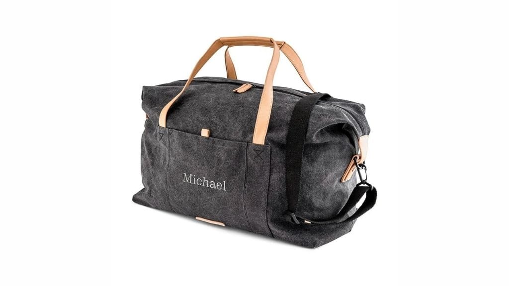 Custom Black Canvas Weekender Duffle Bag
