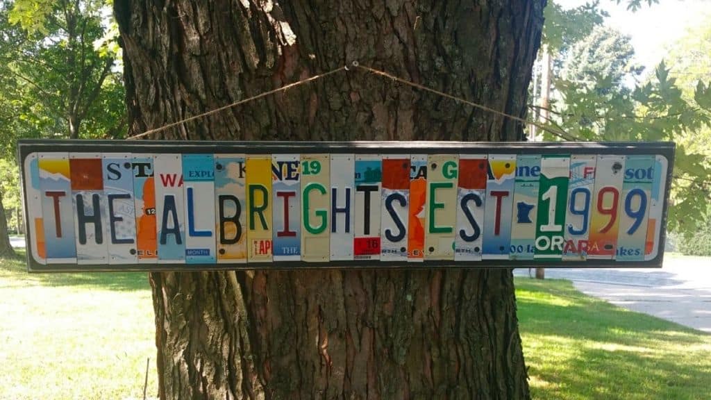 Customized Anniversary License Plate Sign