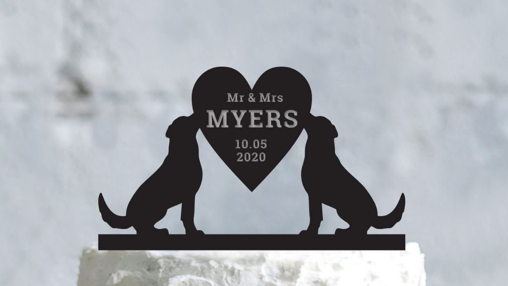 Golden Retriever Wedding Cake Topper