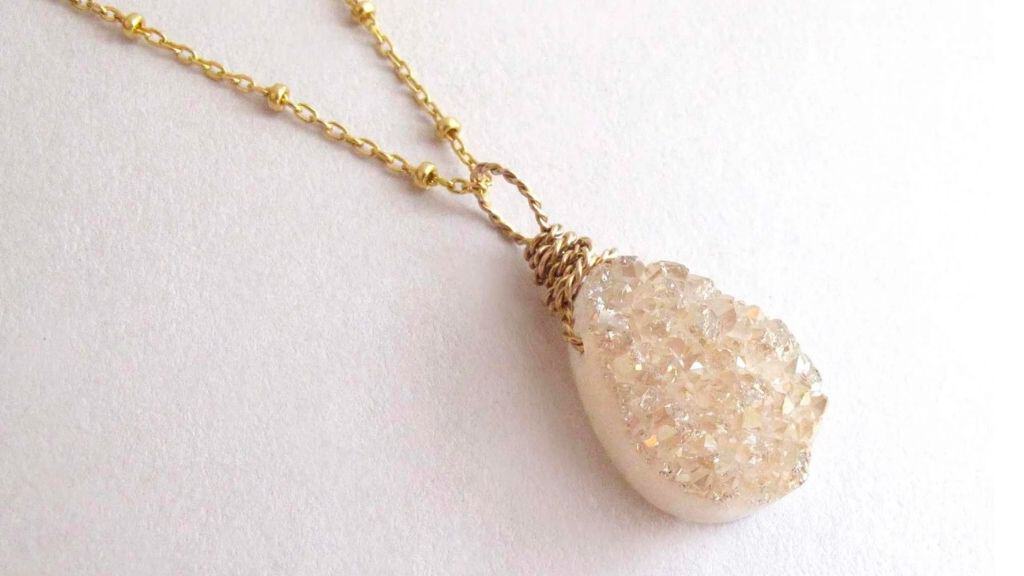 Champagne Druzy Pendant Necklace