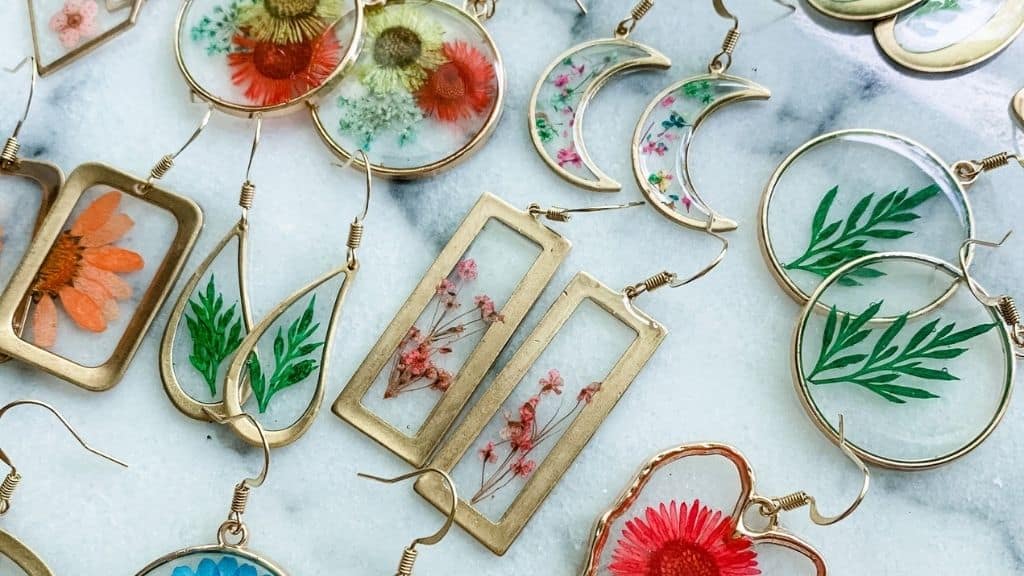 Boho Real Dried Flower Earrings