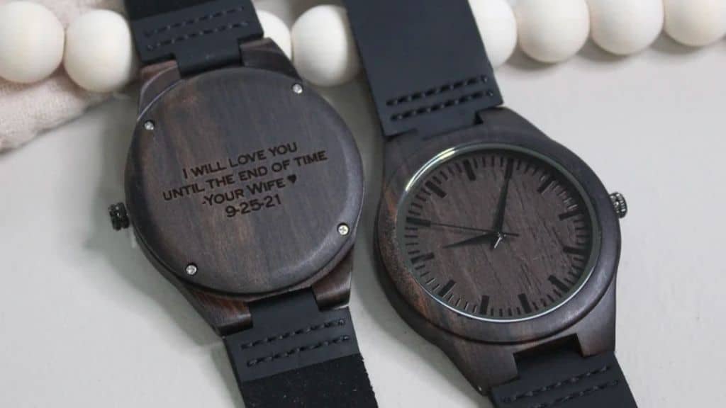 Engraved Wooden Wedding Watch