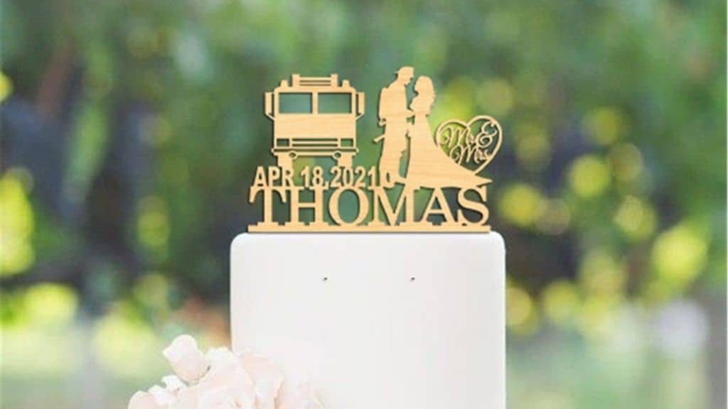 Fire Fighter Wedding Cake Topper