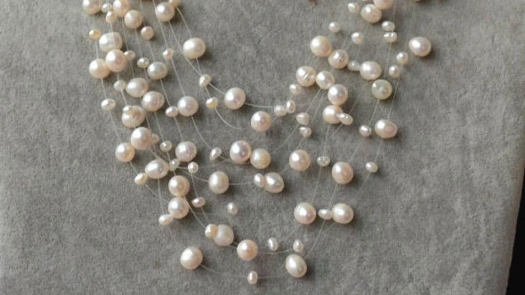 Nine-Strand Floating Pearl Necklace