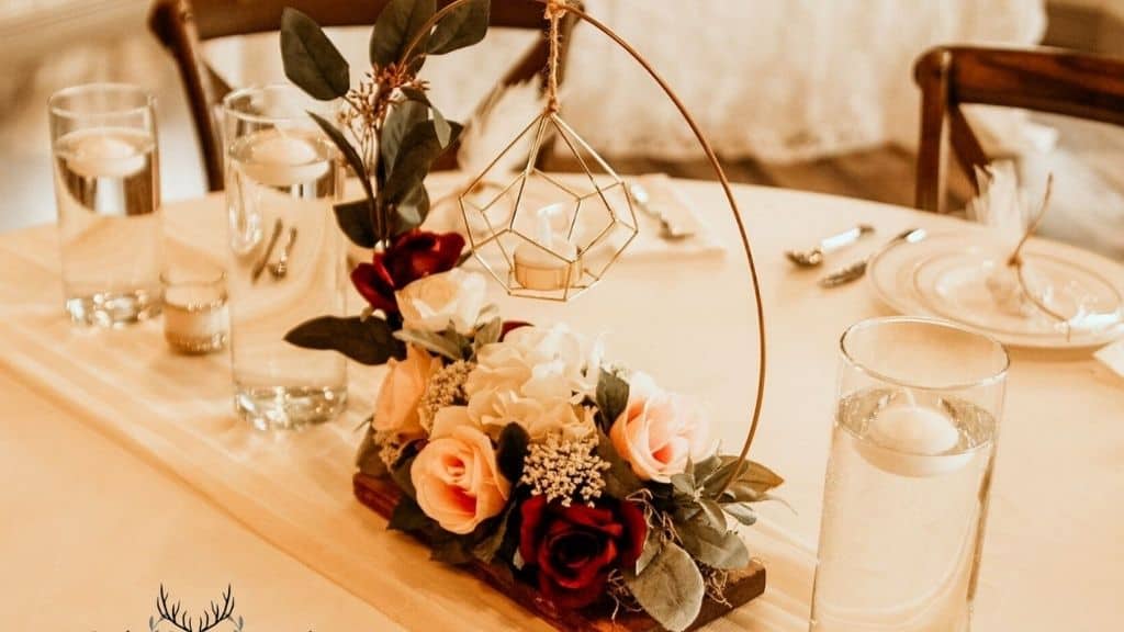 Gold Geometric Hoop Centerpiece