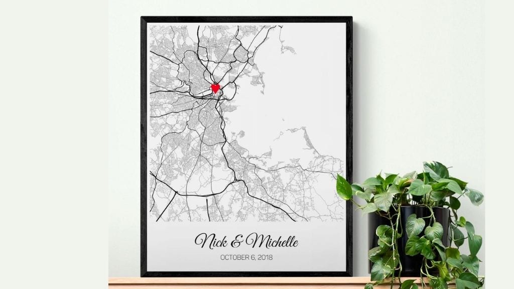 Framed Wedding Map