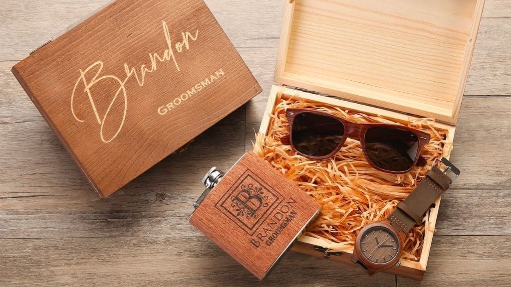 Personalized Wooden Watch & Sunglasses Groomsmen Set