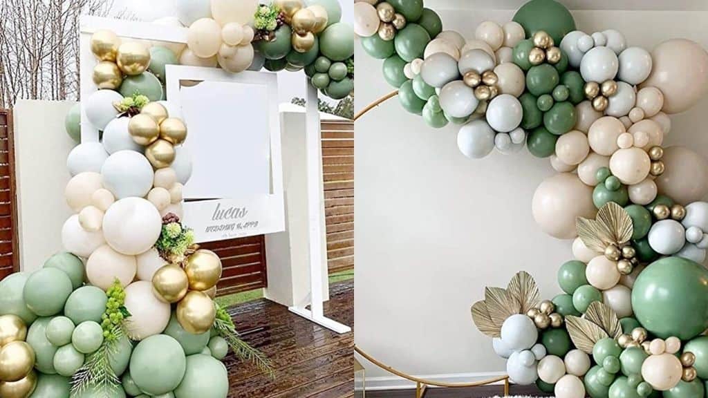 Metallic Gold and Grey Balloon Arch