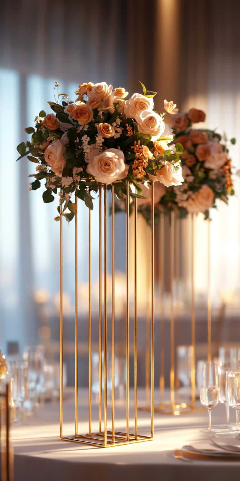 Gold Rectangular Metal Stands 1