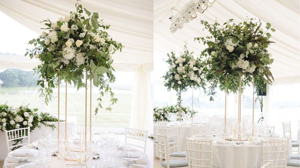 Modern Gold Tall Metal Floral Stand