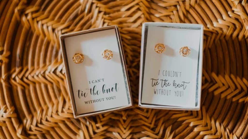 Gold and CZ Knot Earrings