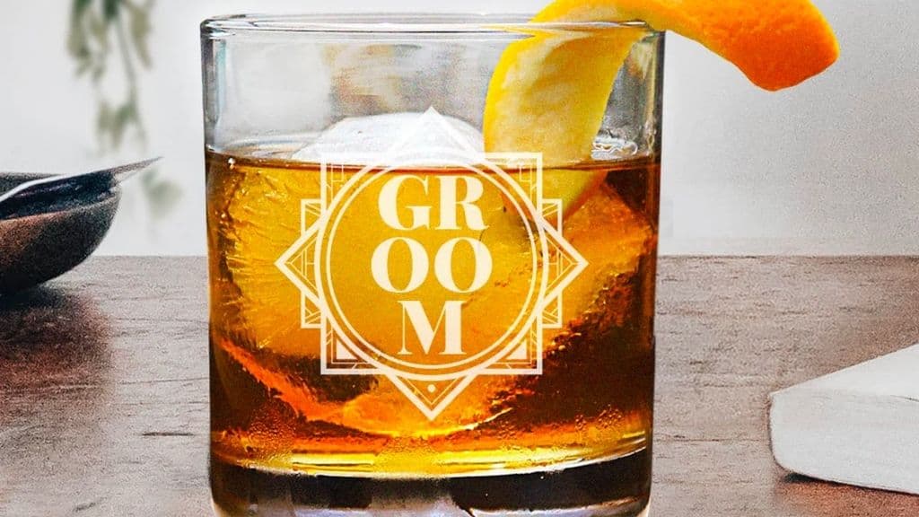 Groom Engraved Whiskey Glass