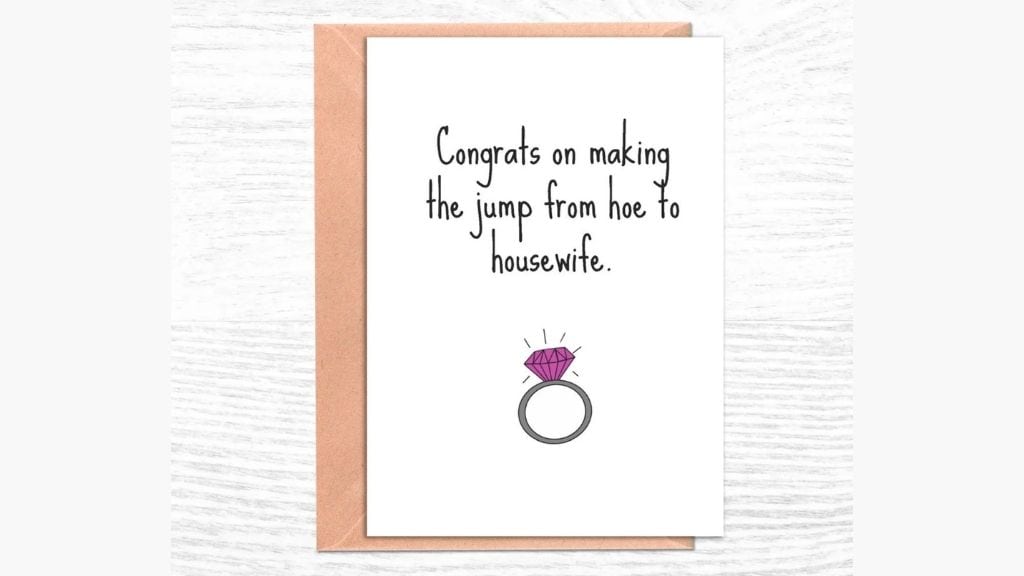 Funny Engagement Card for Bride-To-Be