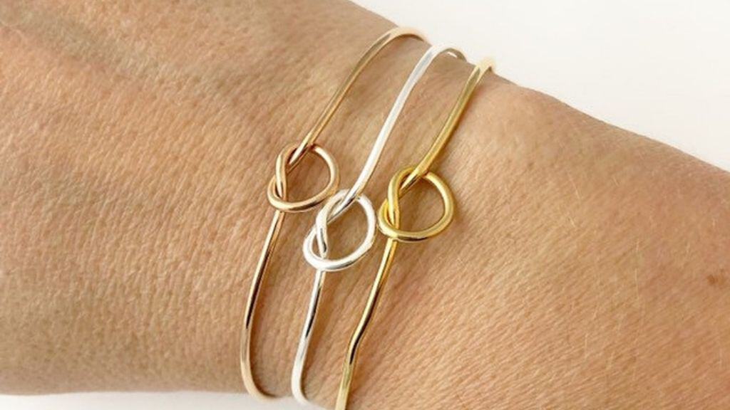 Gold Knot Bangle Bracelet