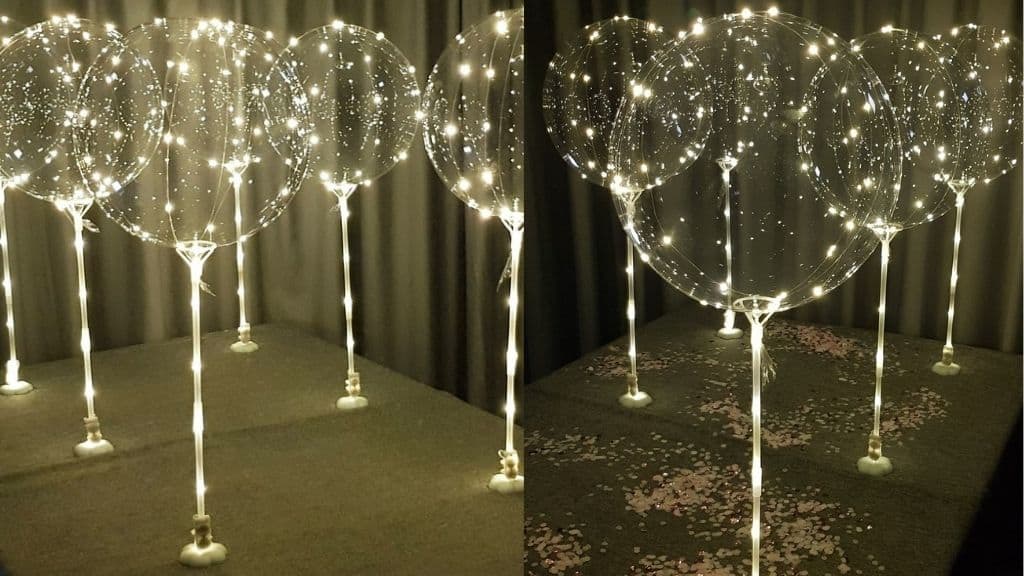 LED Clear Balloons with Warm White Lights