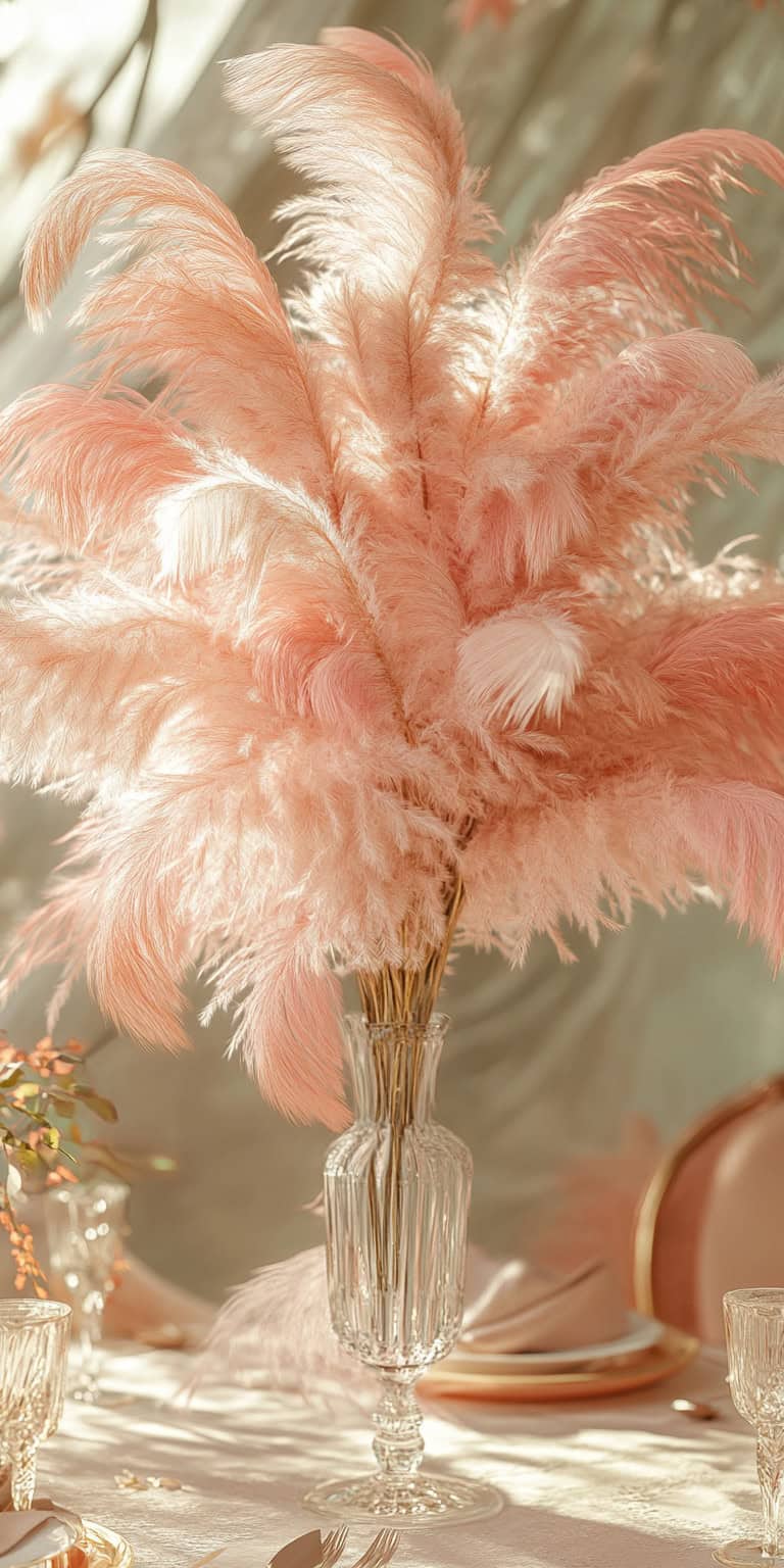 Light Pink Dyed Ostrich Feathers 1