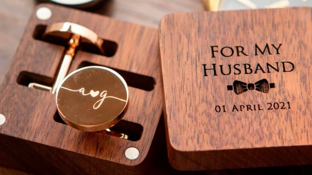 Engraved Metal Cufflinks with Gift Box