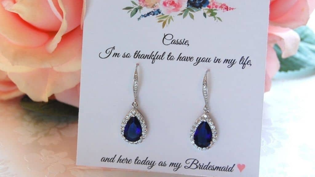 Sapphire Blue Bridesmaid Earrings
