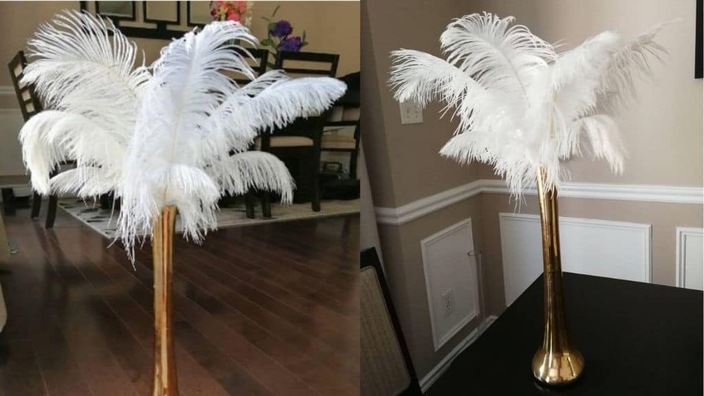 Gold 16" Ostrich Feather Centerpiece Kit