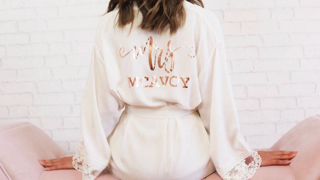 Personalized Cotton Lace Bride Robe