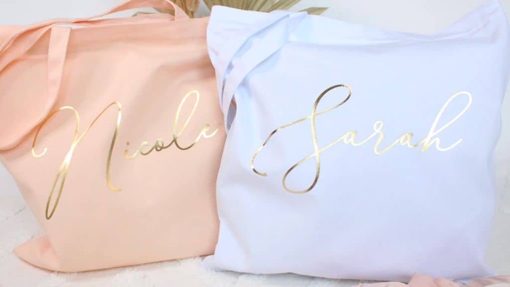 Bridesmaid Tote Set with Zipper Closure