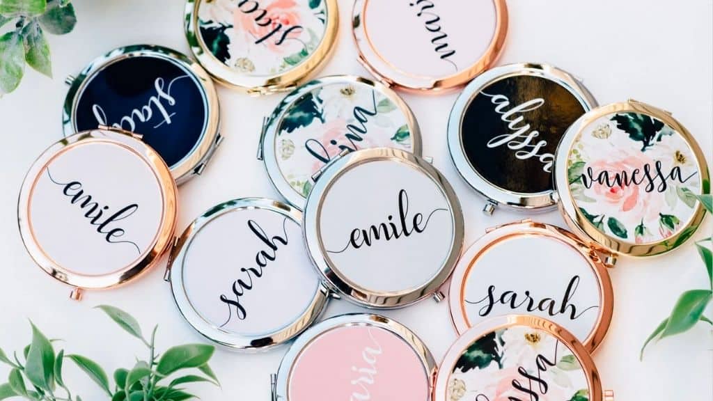Personalized Compact Round Mirror