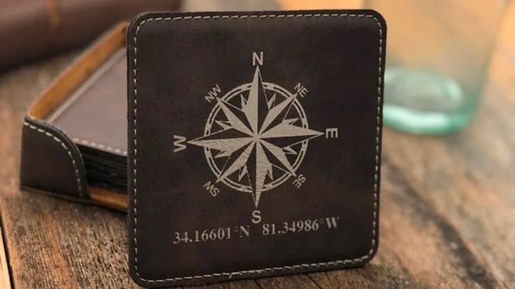 Personalized Vegan Leather Coaster Set