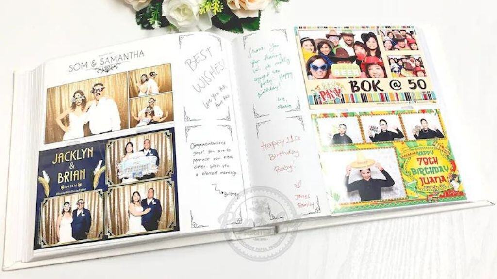 Photo Booth Polaroid Guest Book with Storage Box