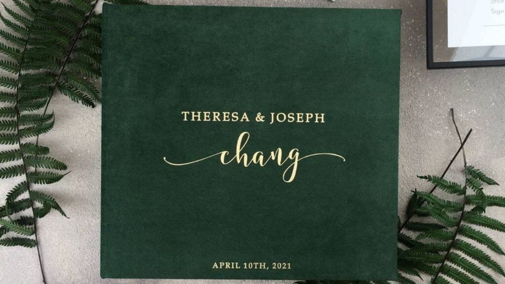 Hunter Green Instax Wedding Guest Book