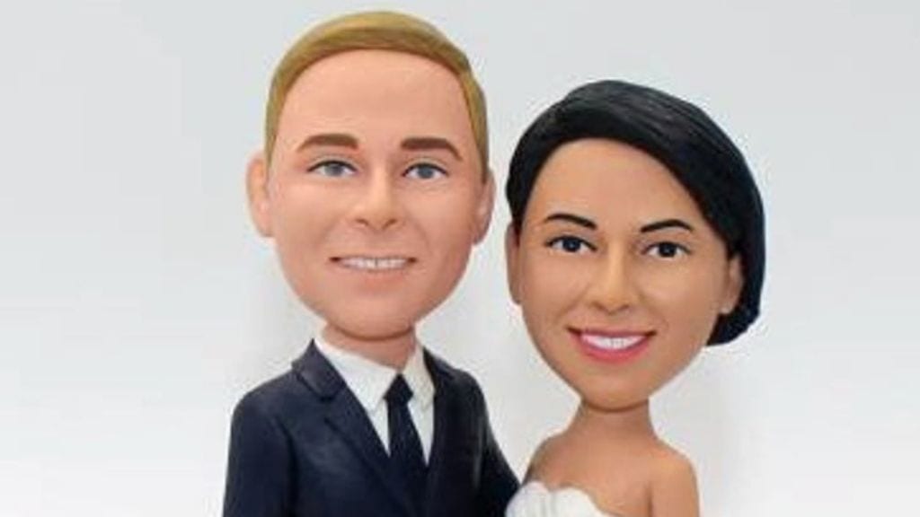 Handmade Polymer Clay Wedding Cake Toppers