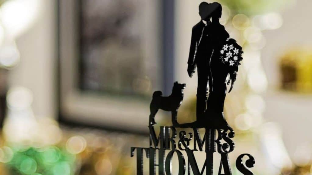 Handmade Dog Wedding Cake Topper