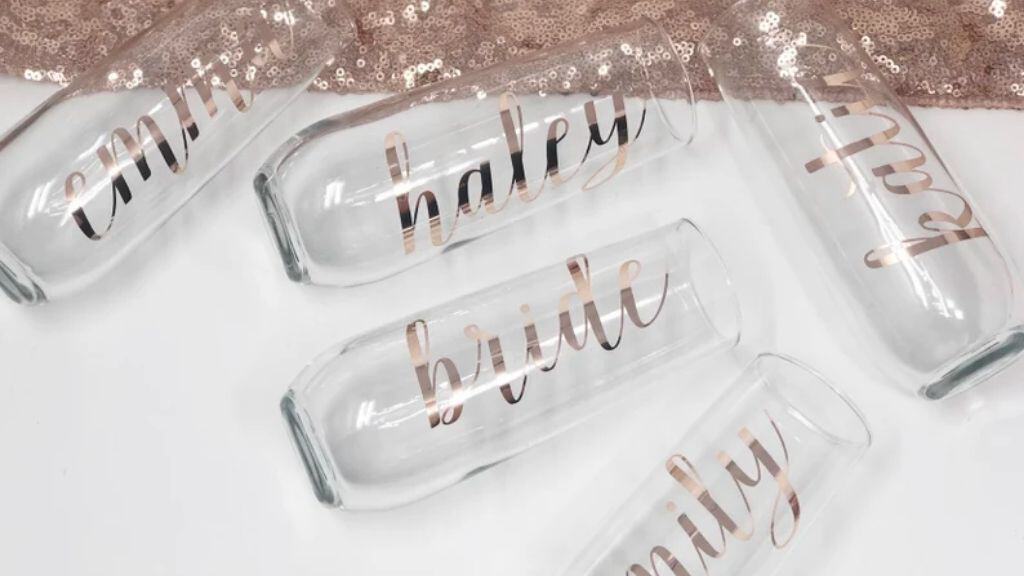 Rose Gold Stemless Champagne Flutes