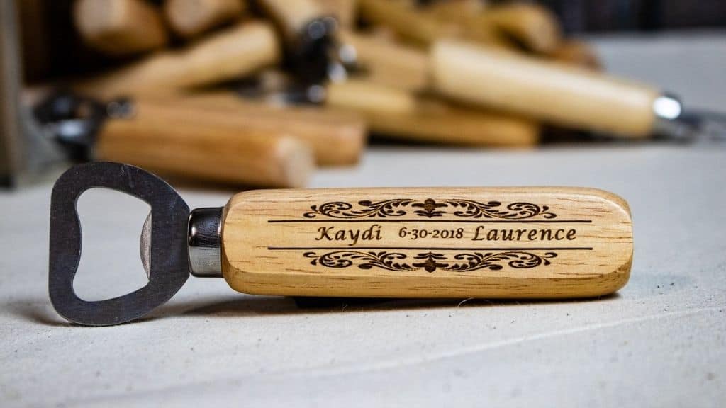 Engraved Wooden Bottle Opener Favors