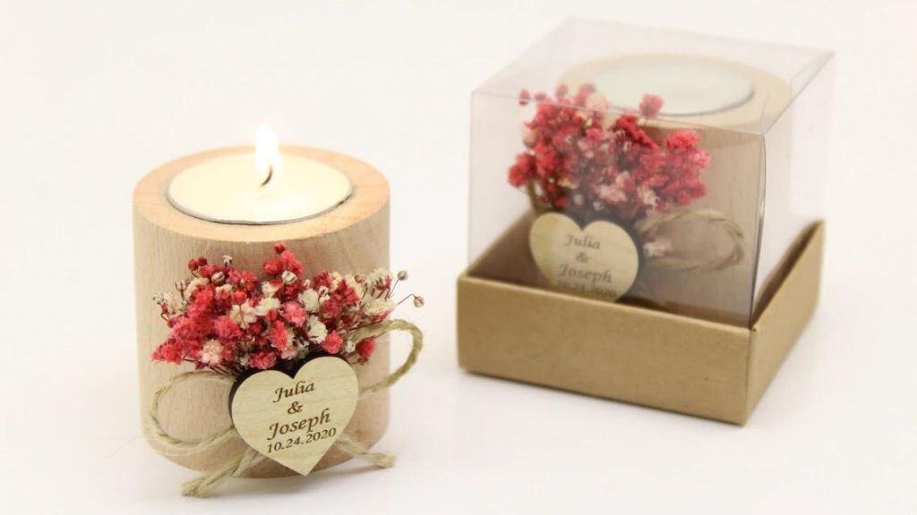 Personalized Tealight Candle Wedding Favors