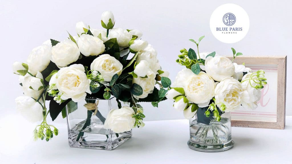 Bestseller White or Pink Rose Peony Arrangement
