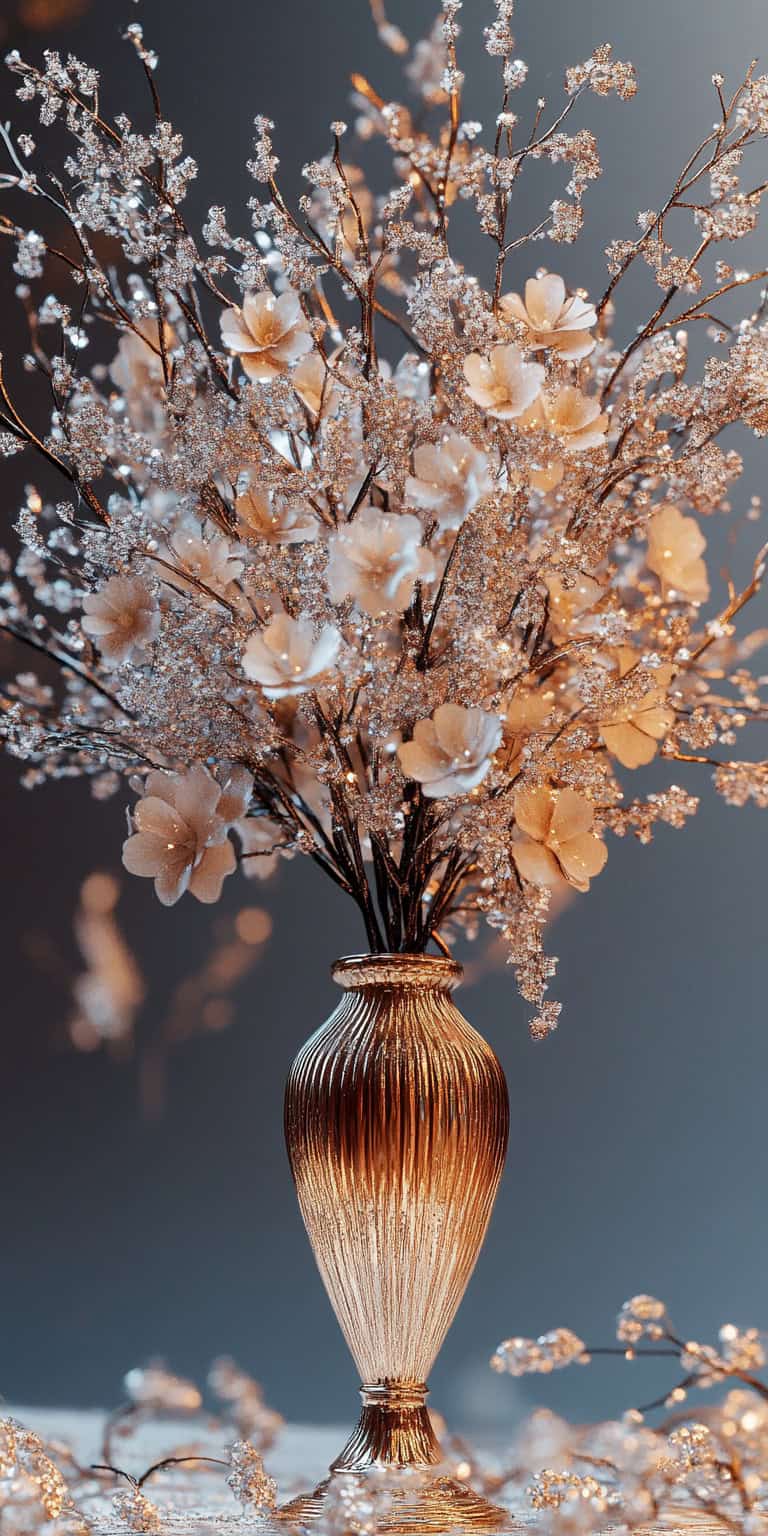 Silver and Gold Floral Centerpiece 1