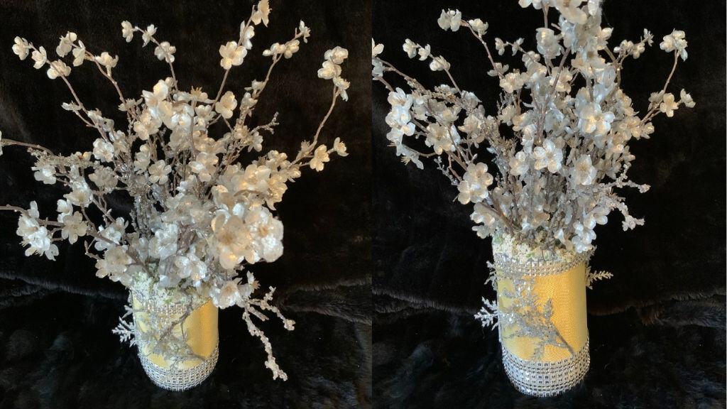 Silver and Gold Winter Centerpiece
