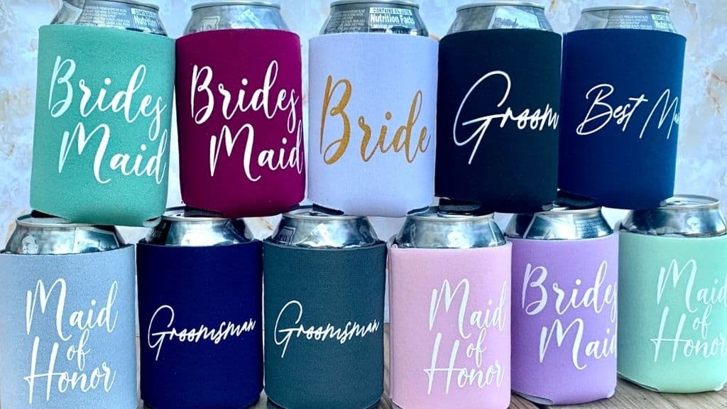 Soft Can Coozies for Weddings