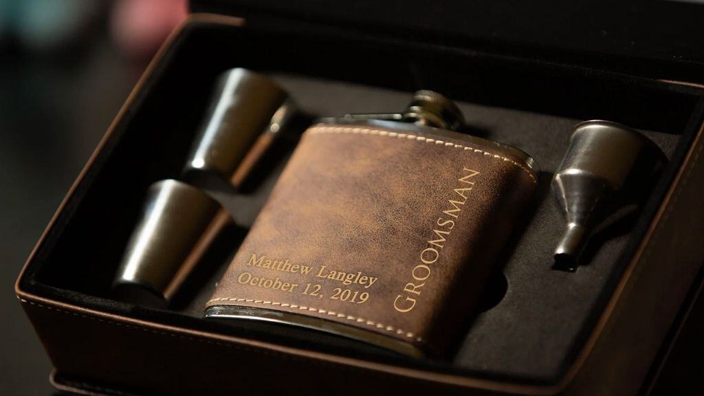 Personalized Flask Set for Groomsmen