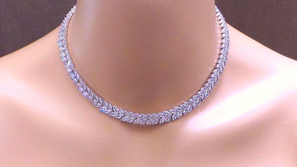 AAA Cubic Zirconia Bridal Choker Necklace