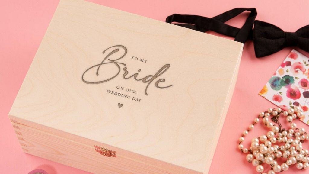 Engraved Wedding Keepsake Box for Bride