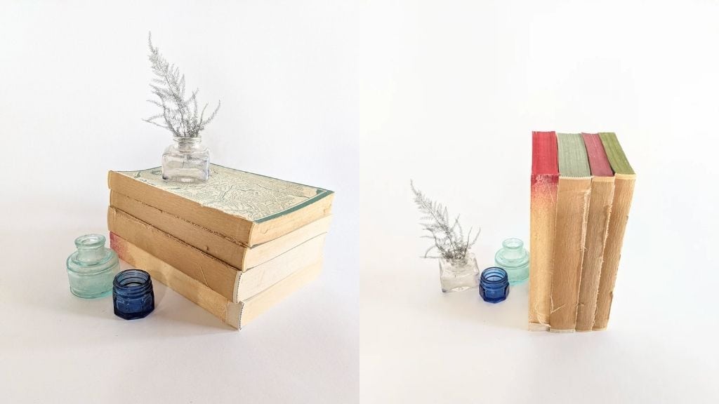 Vintage Beige Linen Book Set