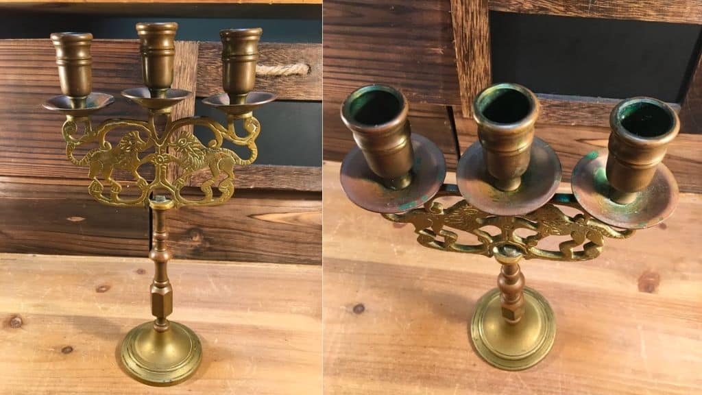 Brass Candelabra with Lion Design
